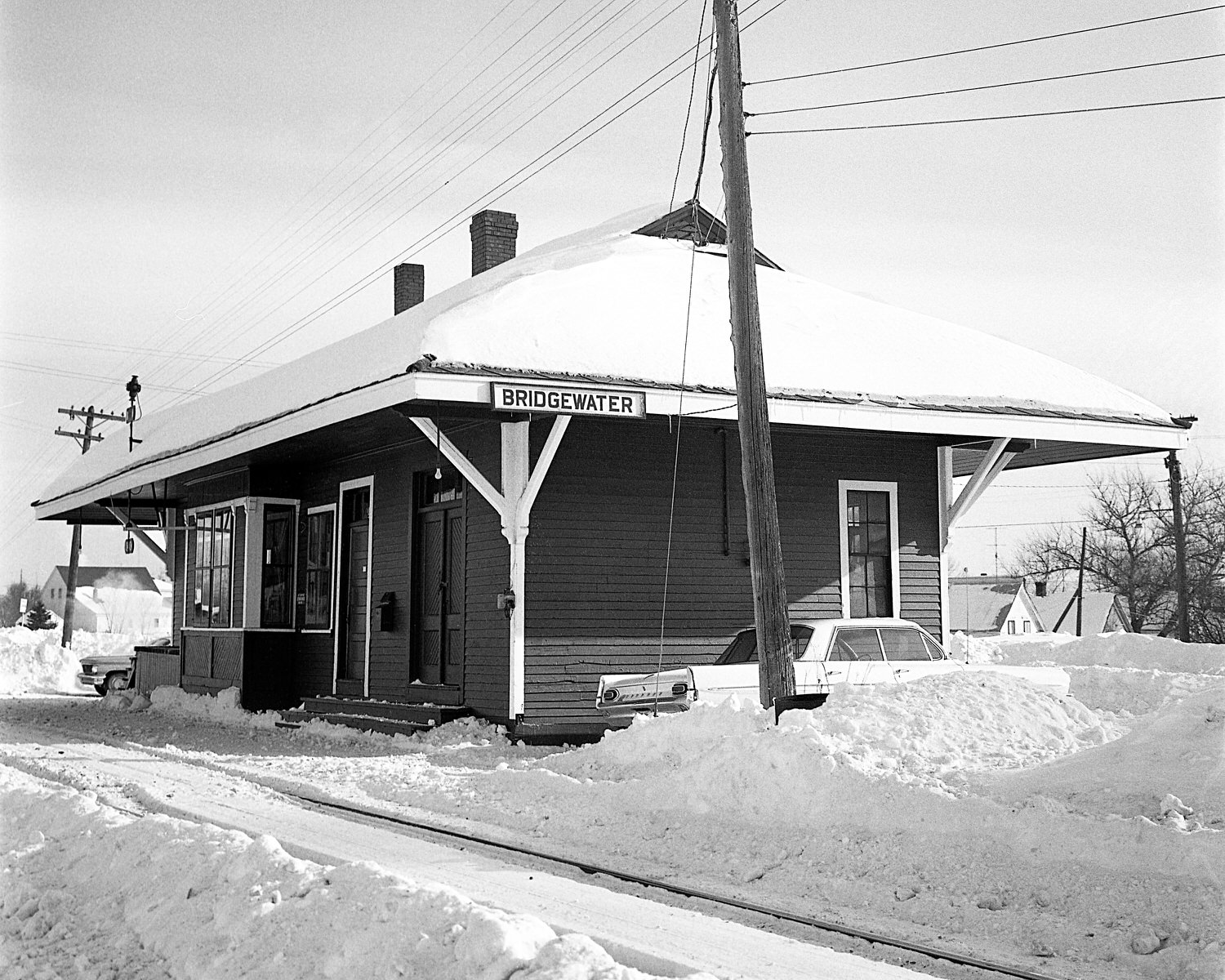 Bangor & Aroostook Bridgewater, ME Station 2/20/67 (8x10)