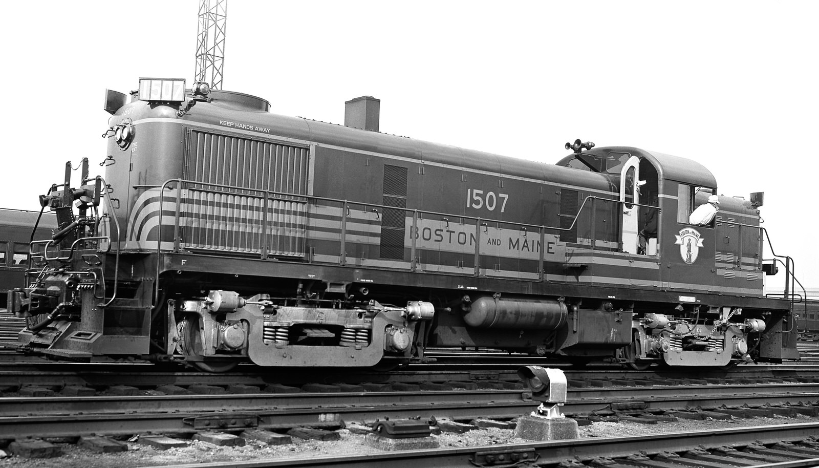 Boston & Maine Alco RS3 #1507 @ Boston, MA on 6/11/1954.