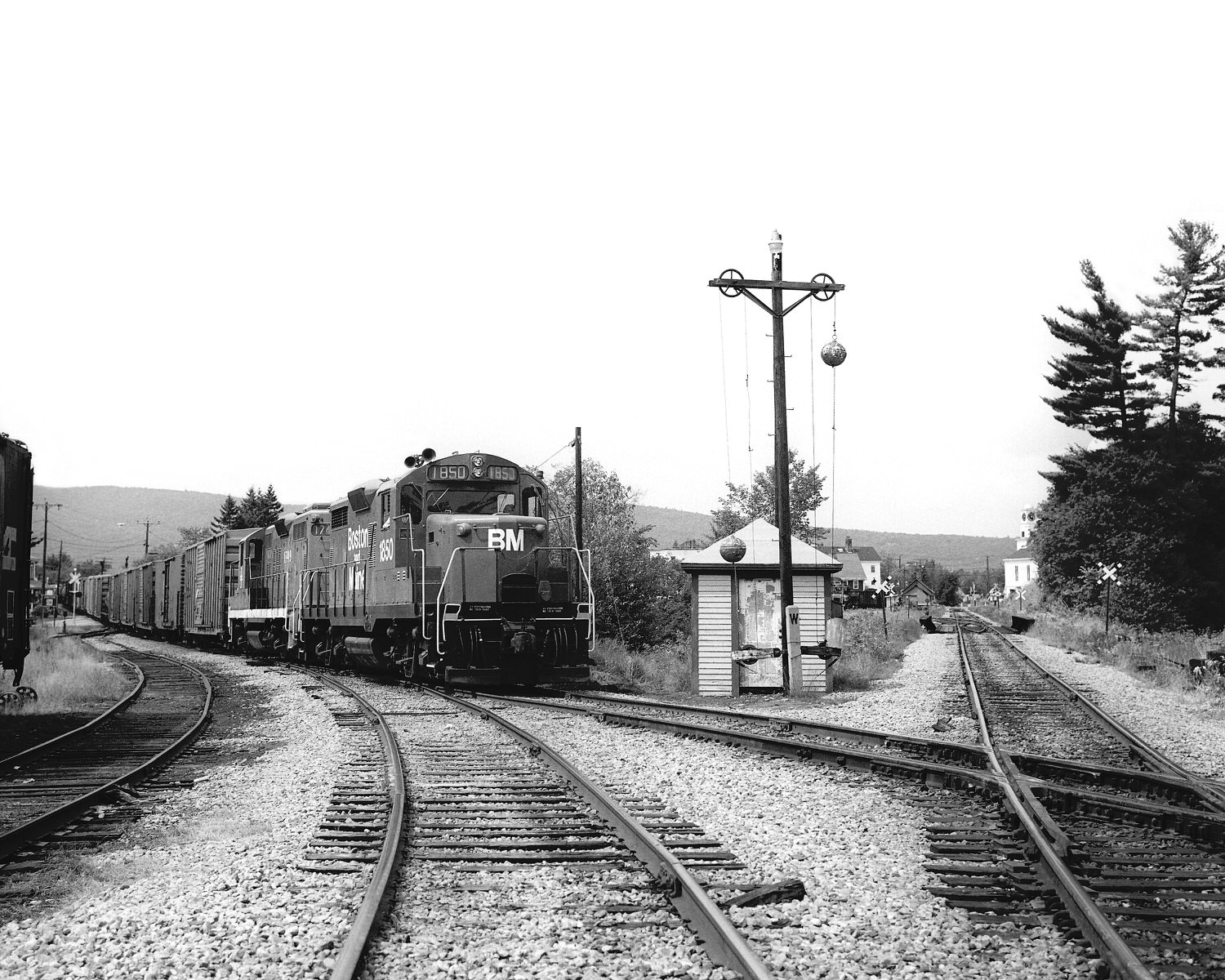 B&M  GP18 #1850 on EDWH at Whitefield, NH on August 22, 1981. (8x10)