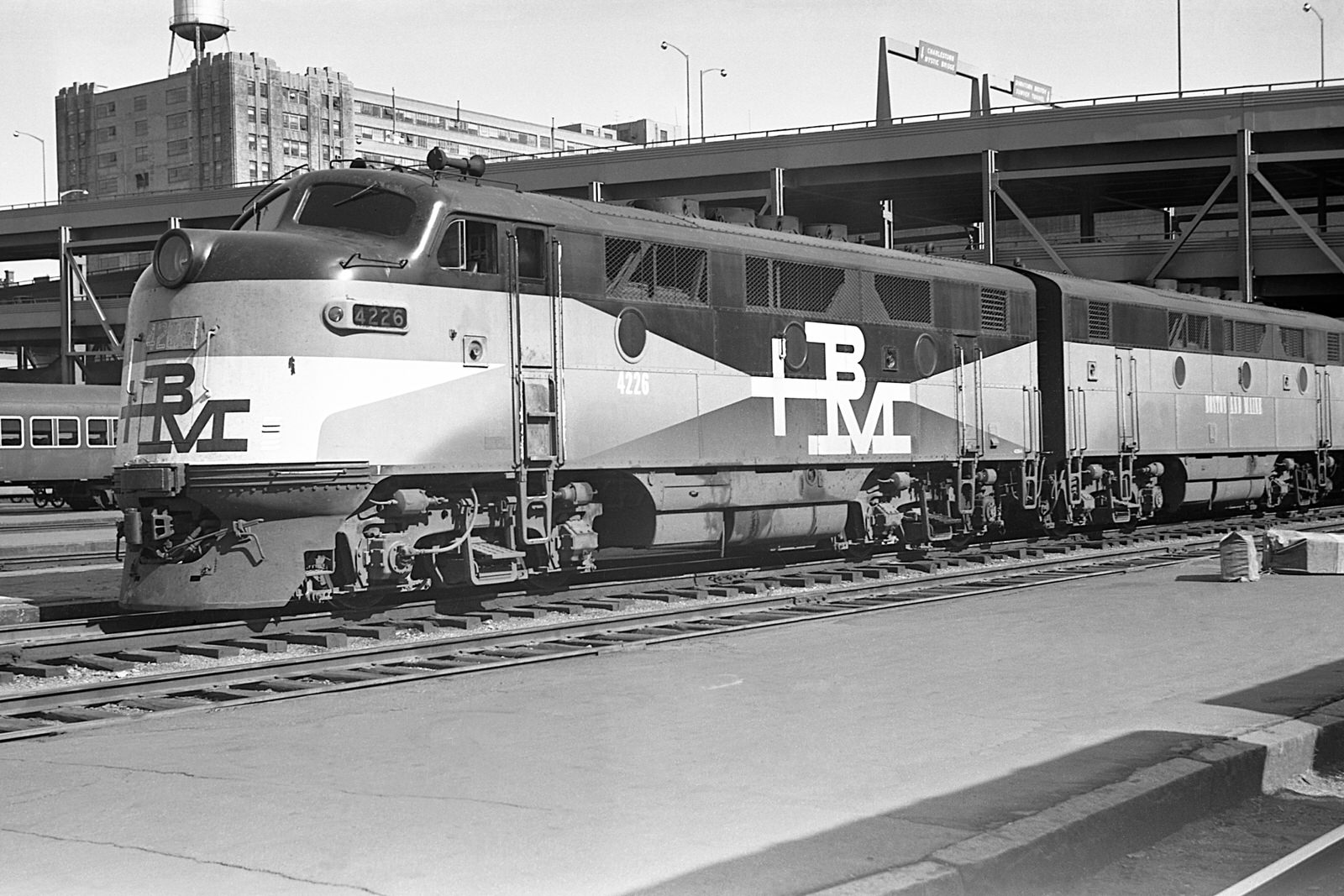 Boston Maine F2A #4226 at Norh Station in Boston, MA in 1958. (8x12)