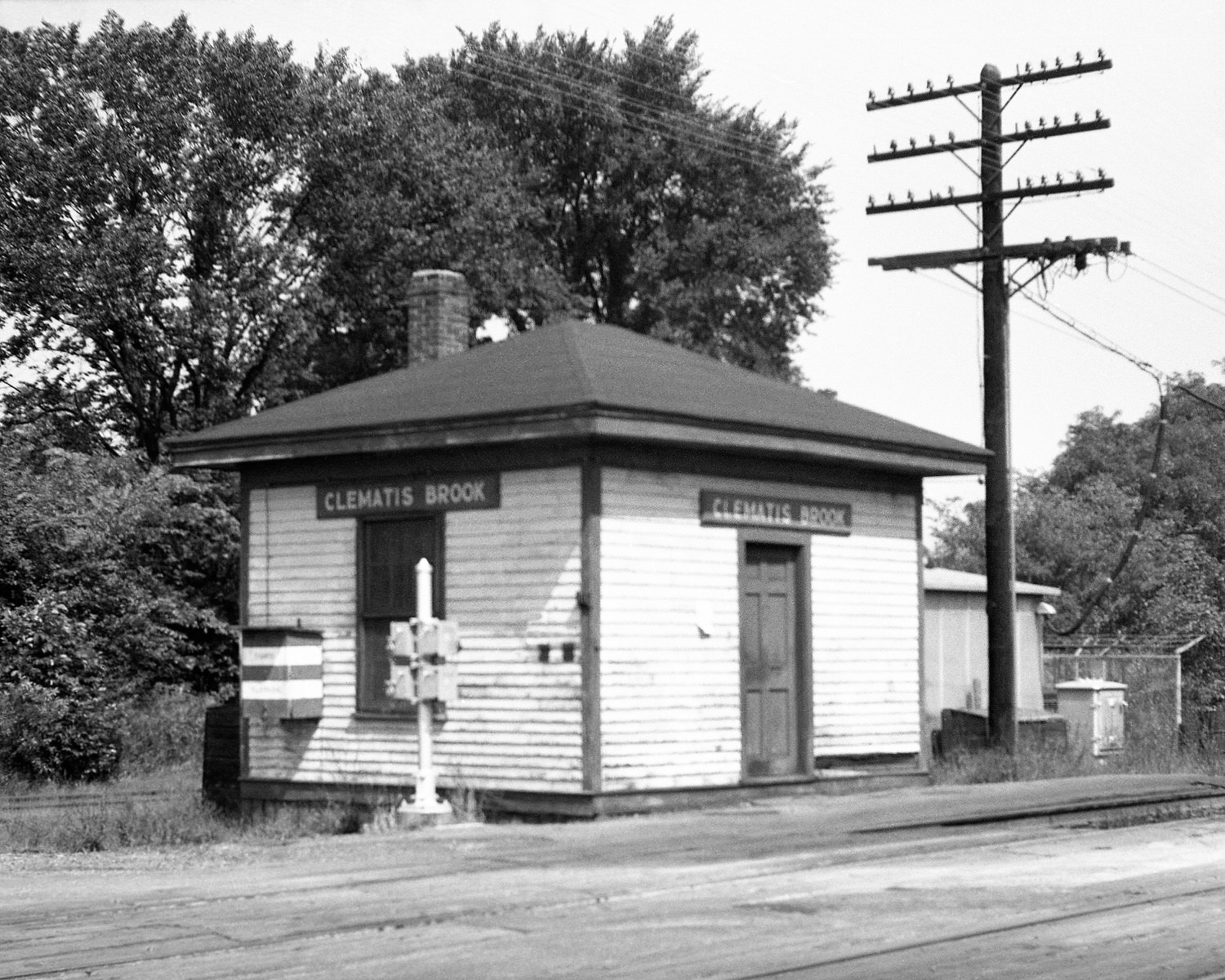 Boston & Maine Clematis Brook Station in Waltham, MA on September 7, 1959. This negative was soft focus. Photographer unknown