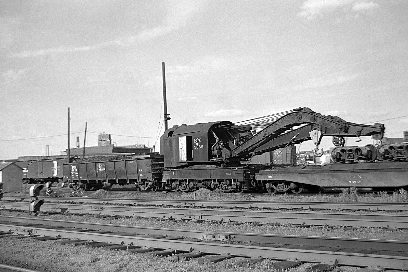 Boston & Maine Wrecker #3362 at Boston, MA. Date is unknown (Early 60's) (8x12)