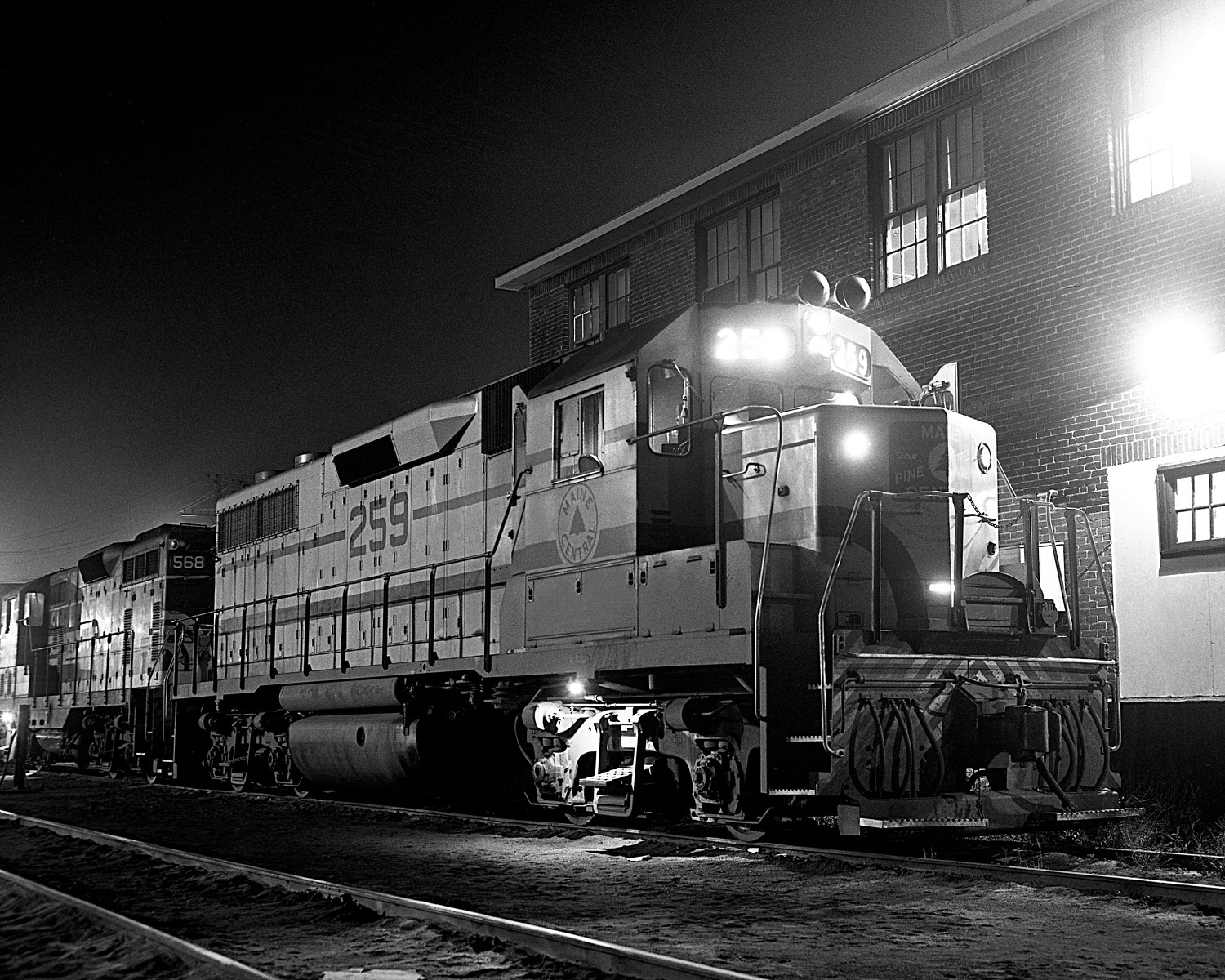 Maine Central GP38 #259 at Portland, ME on 8/17/1970. (8x10)