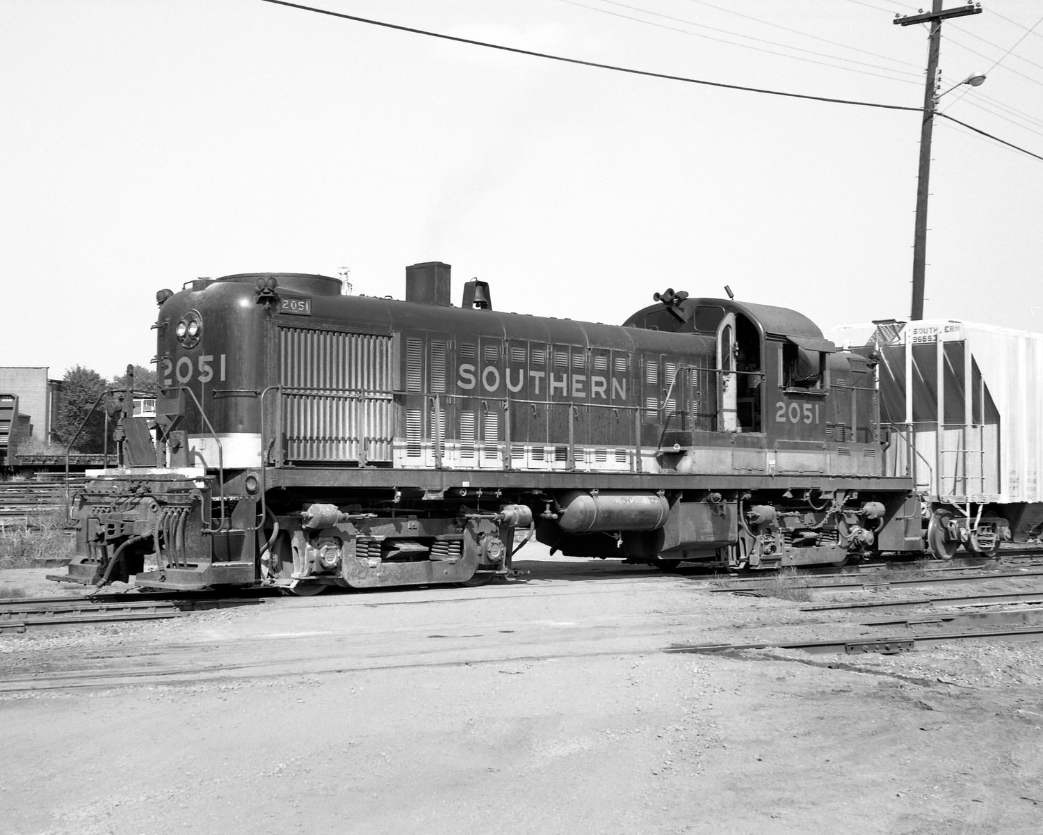 Southern Railway Alco RS3 #2051 at Charlotte, NC on 10/12/1969. (8x10)