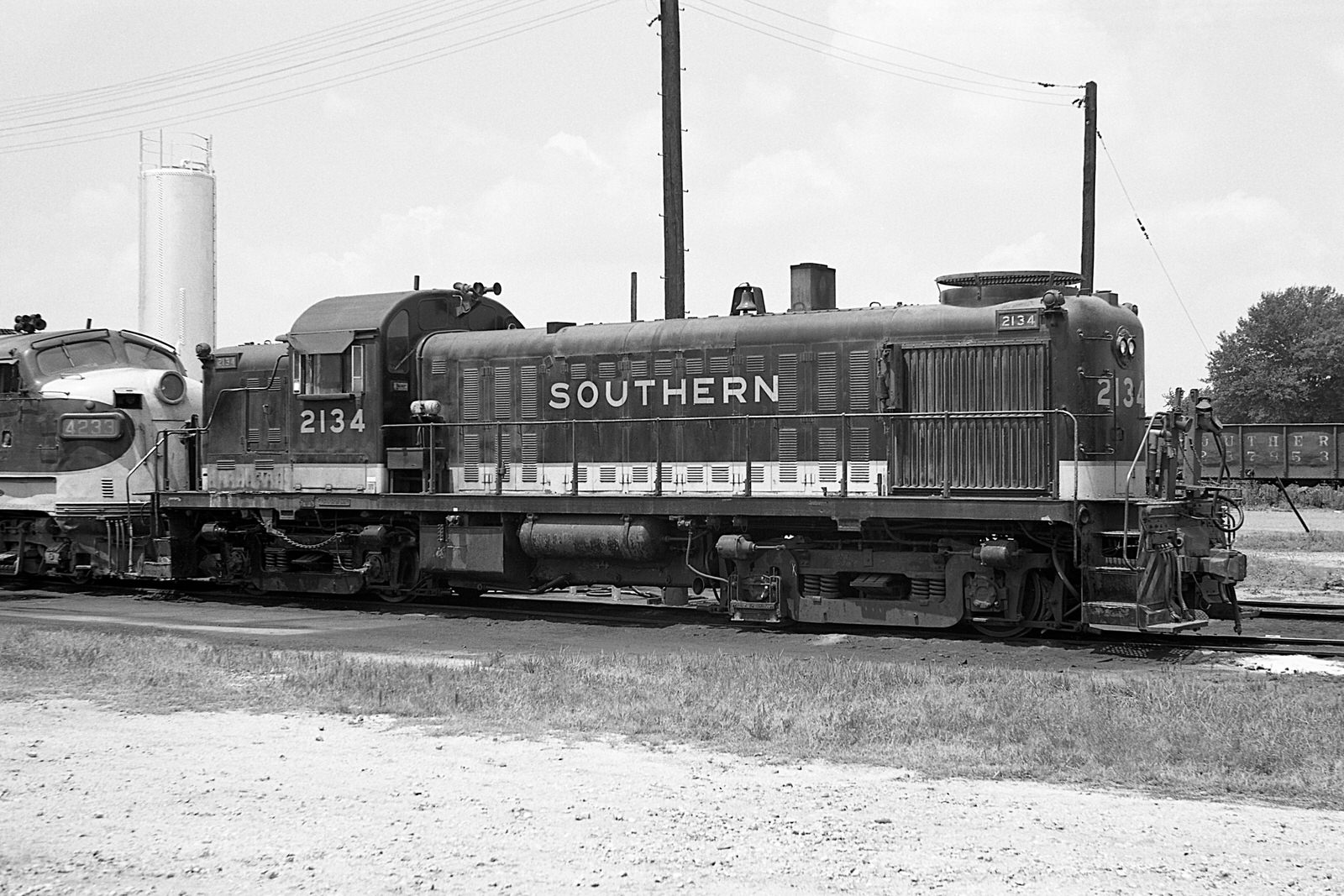 Southern Alco RS3 #2134 at Spartanburg, SC on 7/27/1969. (8x12)