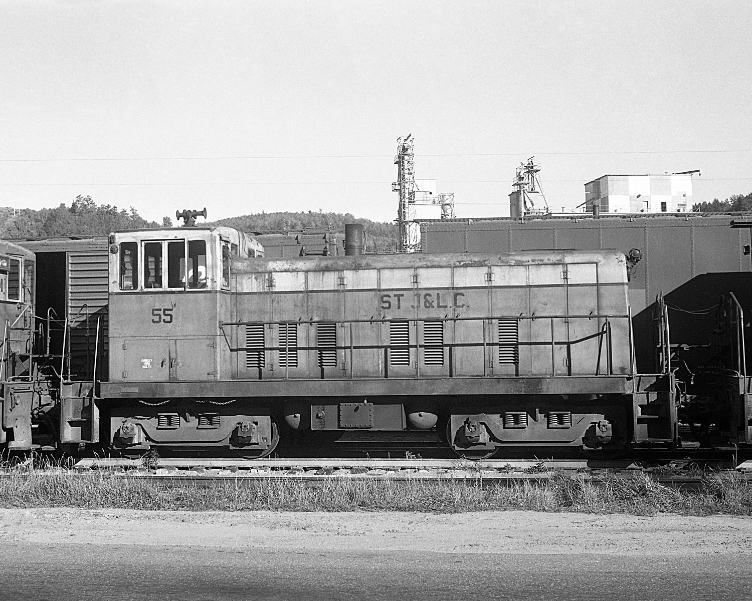 StJ&LC 70 Tonner #55 at St. Johnsbury, VT on 9/12/1965. (8x10)